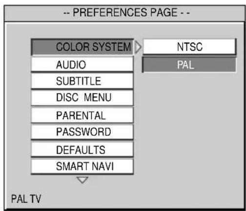 SONY MV101 - Selecting the TV colour system — COLOR SYSTEM - 2
