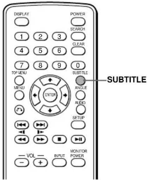 SONY MV101 - Changing the subtitle language DVD - 1