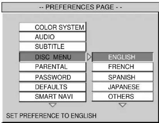 SONY MV101 - Selecting the DVD menu language DISC MENU DVD - 1