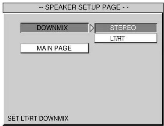 SONY MV101 - Selecting the speaker mode - SPEAKER SETUP DVD - 1
