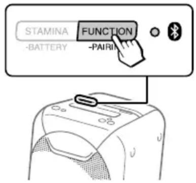 SONY GTKXB90 - Pulse FUNCTION -PAIRING repetidamente hasta que el indicador ⚙ (BLUETOOTH) en la unidad se ilumine. - 1