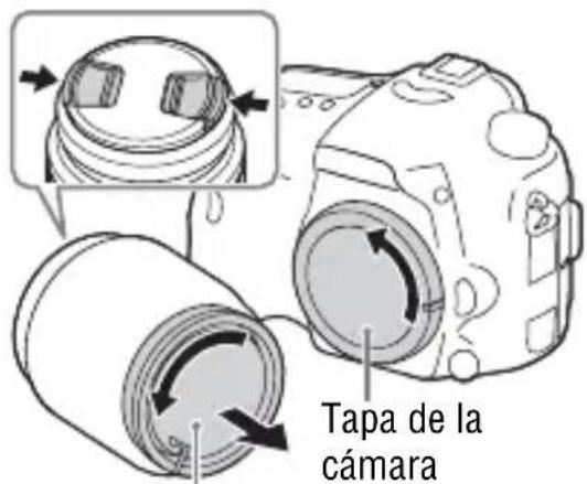 SONY Alpha ILCA77M2Q - Retire la tapa de la casa de la casa y la tapa trasera de objetivo de la parte trasera de objetivo. - 1
