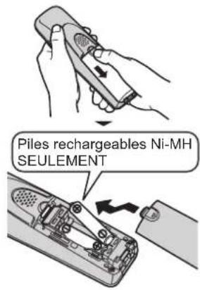 PANASONIC KXTG4032 - Mise en place des piles - 1