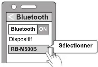 PANASONIC RBM500B - Sélectionner "RB-M500B" ou "RB-M300B" depuis le menu du dispositif Bluetooth®. - 1