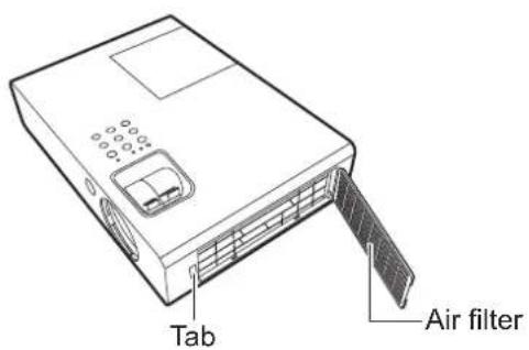 PANASONIC PTLB2VE - Remove the air filter. - 1