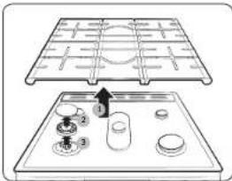 SAMSUNG NX58R9421SG - Burner grates and components - 1
