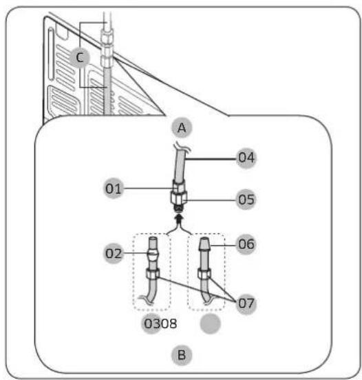 SAMSUNG RF23R6201SR - Raccorder le tuyau d'alimentation en eau au réfrigérateur - 1