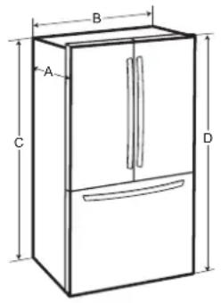 LG LRFDC2406D - Dimensiones y Espacios - 1