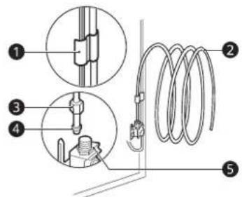 Technical diagram showing labeled components of a mechanical or electrical assembly with numbered parts