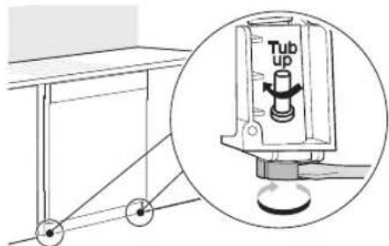 LG LDT6809BD - Ajuste de las patas de nivelación delanteras - 1