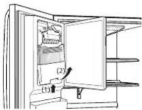 LG LFXS28596D - Retrait du bac à glaçons dans la porte - 2