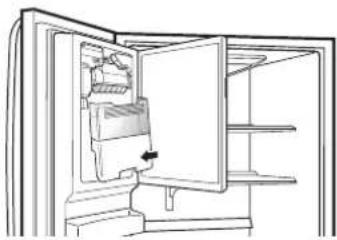 LG LFXC22596S - Assemblage du bac à gaçons dans la porte - 1