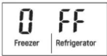 LG LFXC22596S - Q: My refrigerator is powered on and the controls are working, but it's not cooling and the display shows "OFF" (see below). What is wrong? - 1