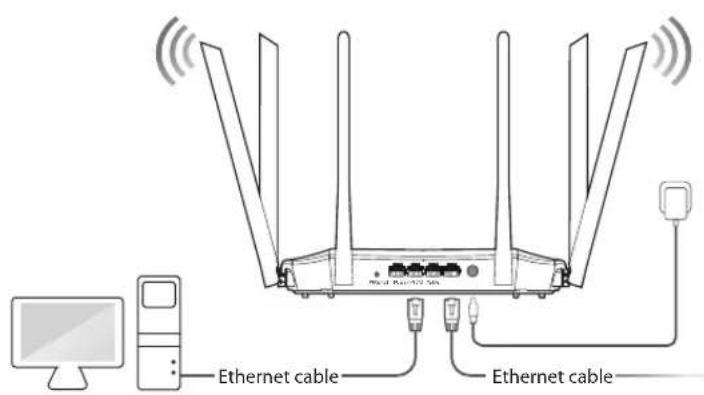 Tenda AC21 - Connect your devices to the new router III. Set up the new router for internet access - 2