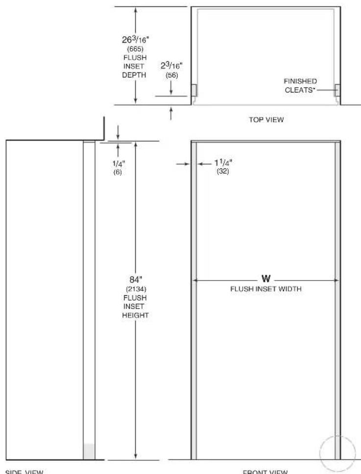 Sub-Zero BW30SPHRH - Opening Dimensions - 1