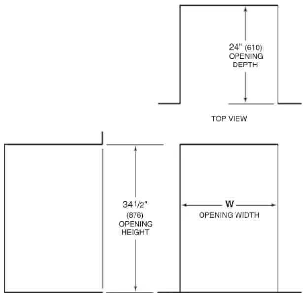 Sub-Zero BW30SPHRH - Opening Dimensions - 1