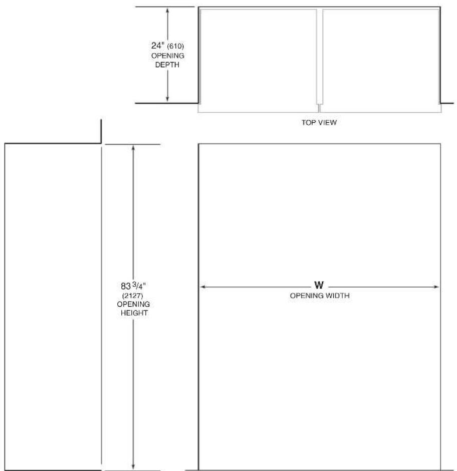 Sub-Zero BW30SPHRH - Opening Dimensions - 1