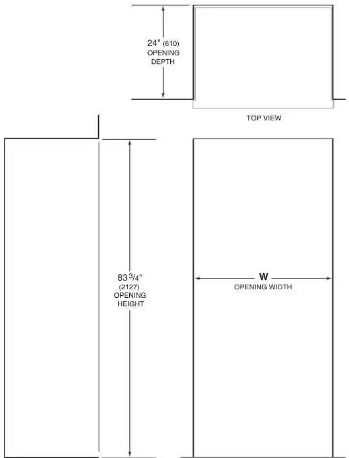 Sub-Zero BW30SPHRH - Opening Dimensions - 1
