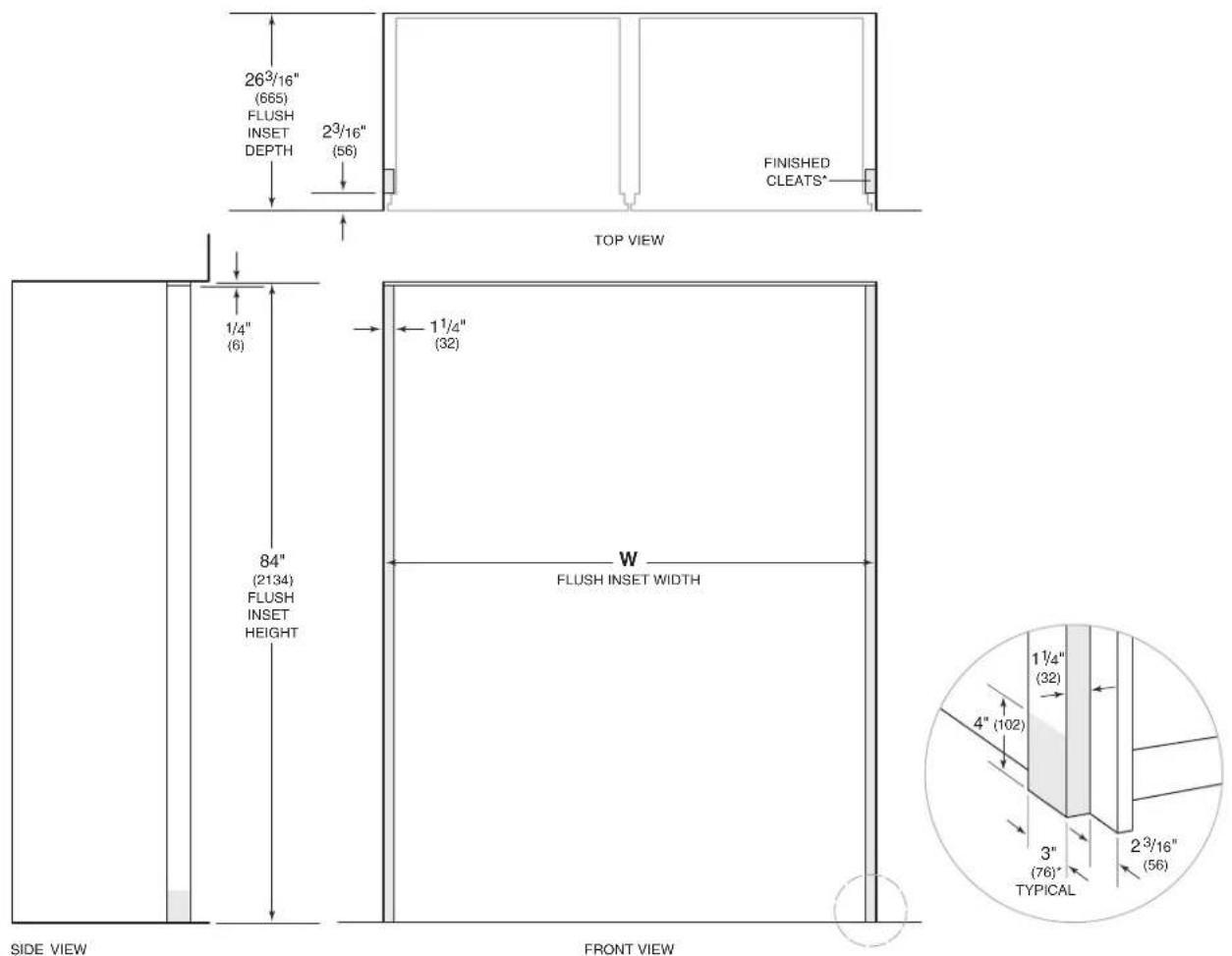 Sub-Zero BW30SPHRH - Opening Dimensions - 1