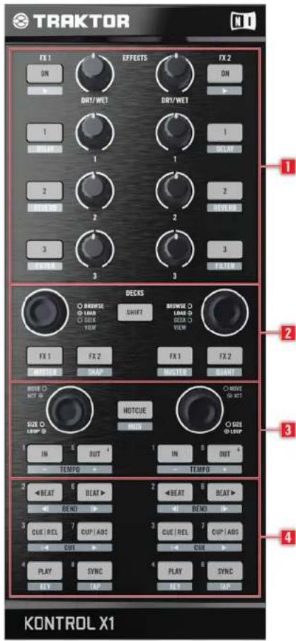 NATIVE INSTRUMENTS Traktor Kontrol X1 - Vue de la Face Supérieure - 1