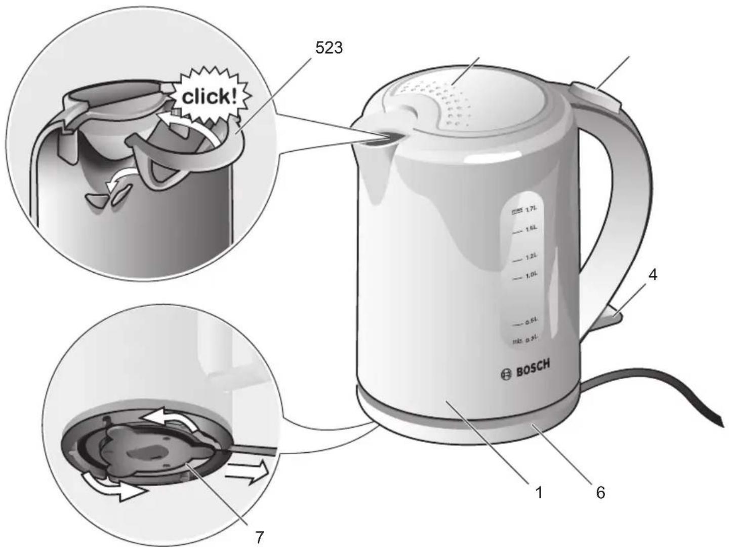 BOSCH TWK76075GB - Cordless electric kettle - 1