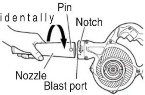 METABO RB 18DSL - MOUNTING AND DISMOUNTING THE NOZZLE - 1