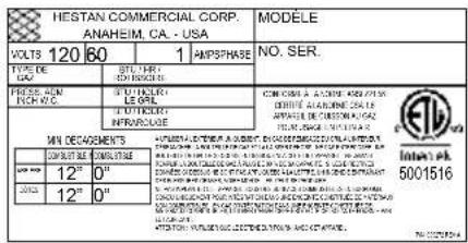 Hestan GMBR36CX2NGOR - PLAQUE SIGNALÉTIQUE - 2