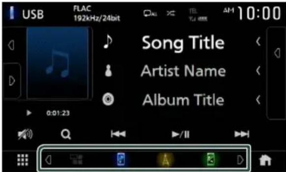 JVC KWM750BT - To select the playback source on the source control screen - 1