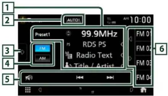 JVC KWM750BT - Funcionamento Basics del sintonizador - 1