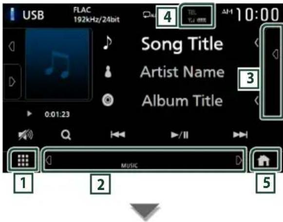 JVC KWM750BT - Source control screen descriptions - 1