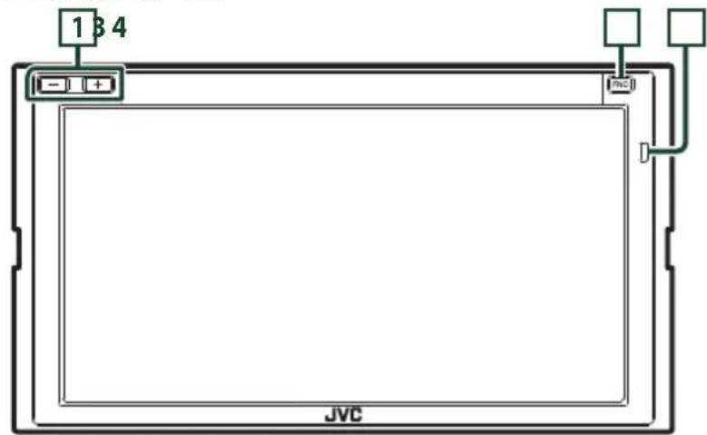 JVC KWM750BT - Funciones de los botones del panel frontal - 2