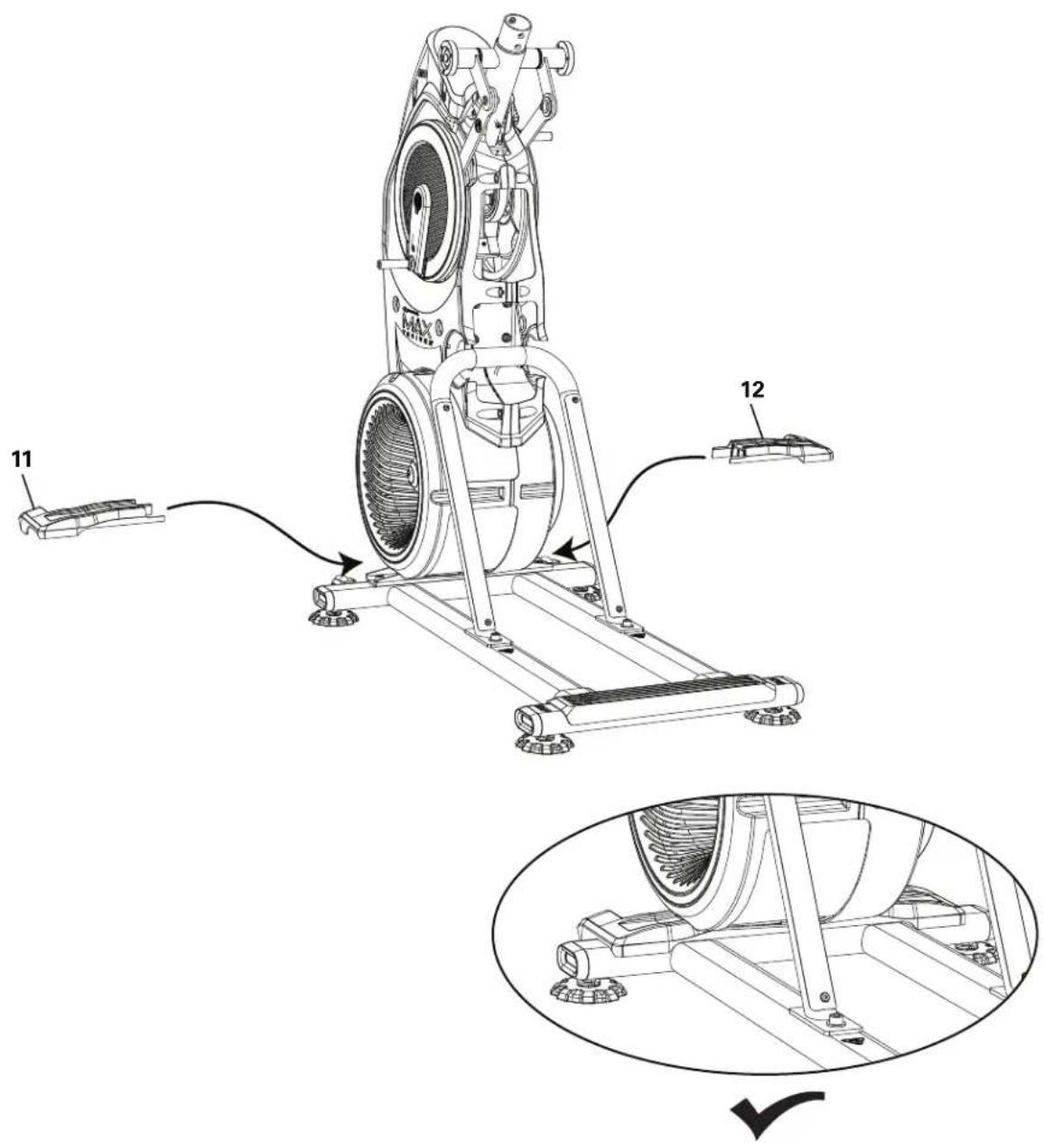BOWFLEX Max Trainer M8i - Soulevez l'ensemble cadre de la plaque de livraison avec précaution et fixez-y l'ensemble stabilisateur - 3
