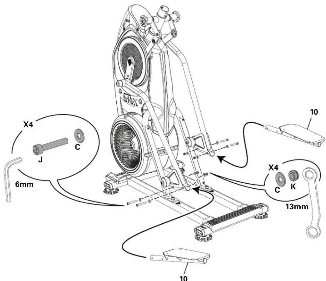BOWFLEX Max Trainer M8i - Fixez les pédales à l'ensemble cadre - 2