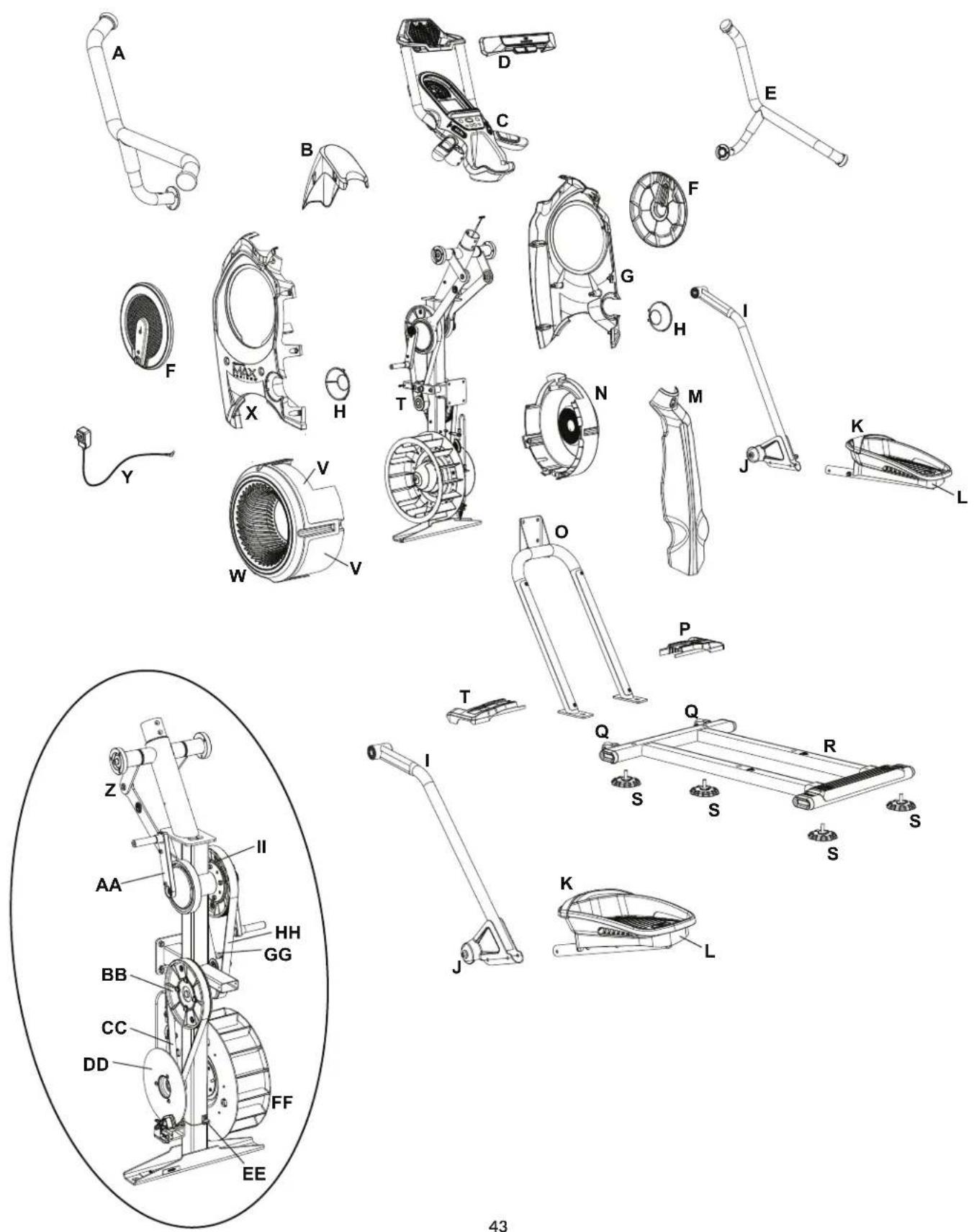 BOWFLEX Max Trainer M8i - Tous les mois ou au bout de 20 heures d'utilisation : - 1