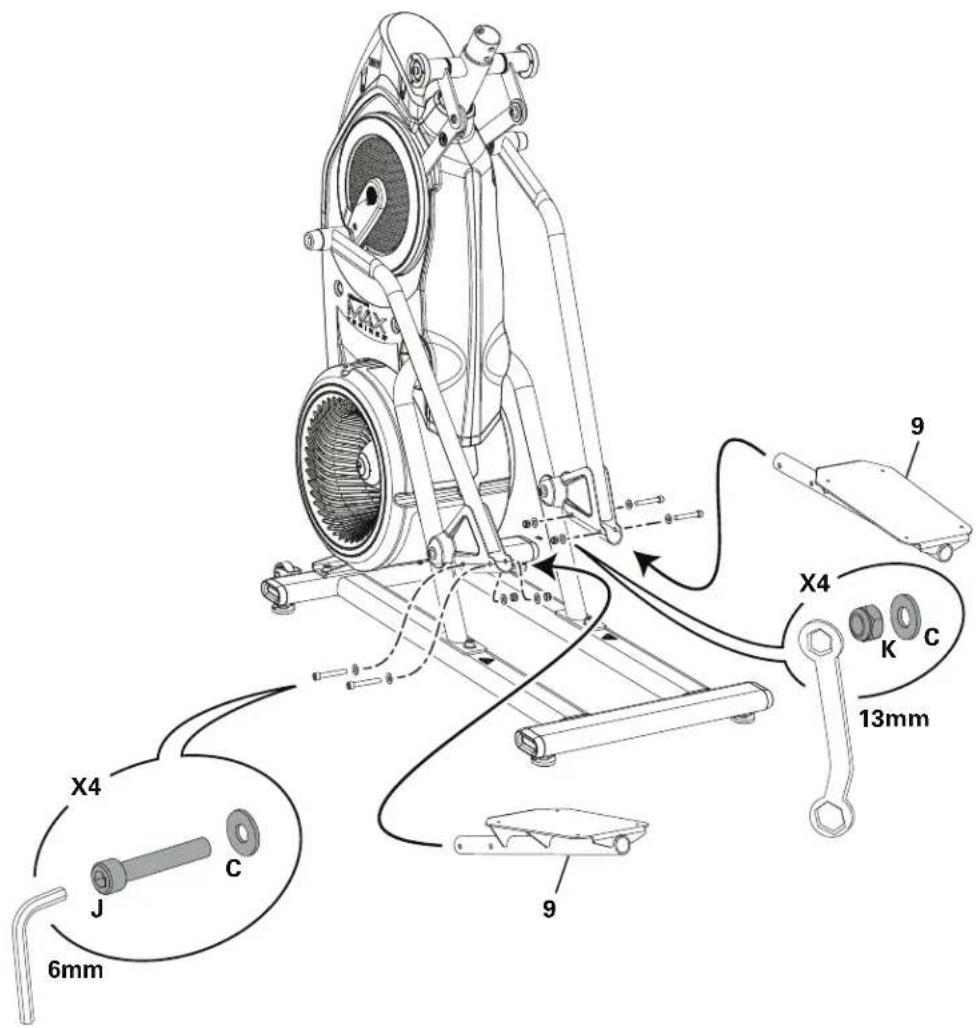 BOWFLEX Max Trainer M6i - Fixez les pédales à l'ensemble cadre - 2
