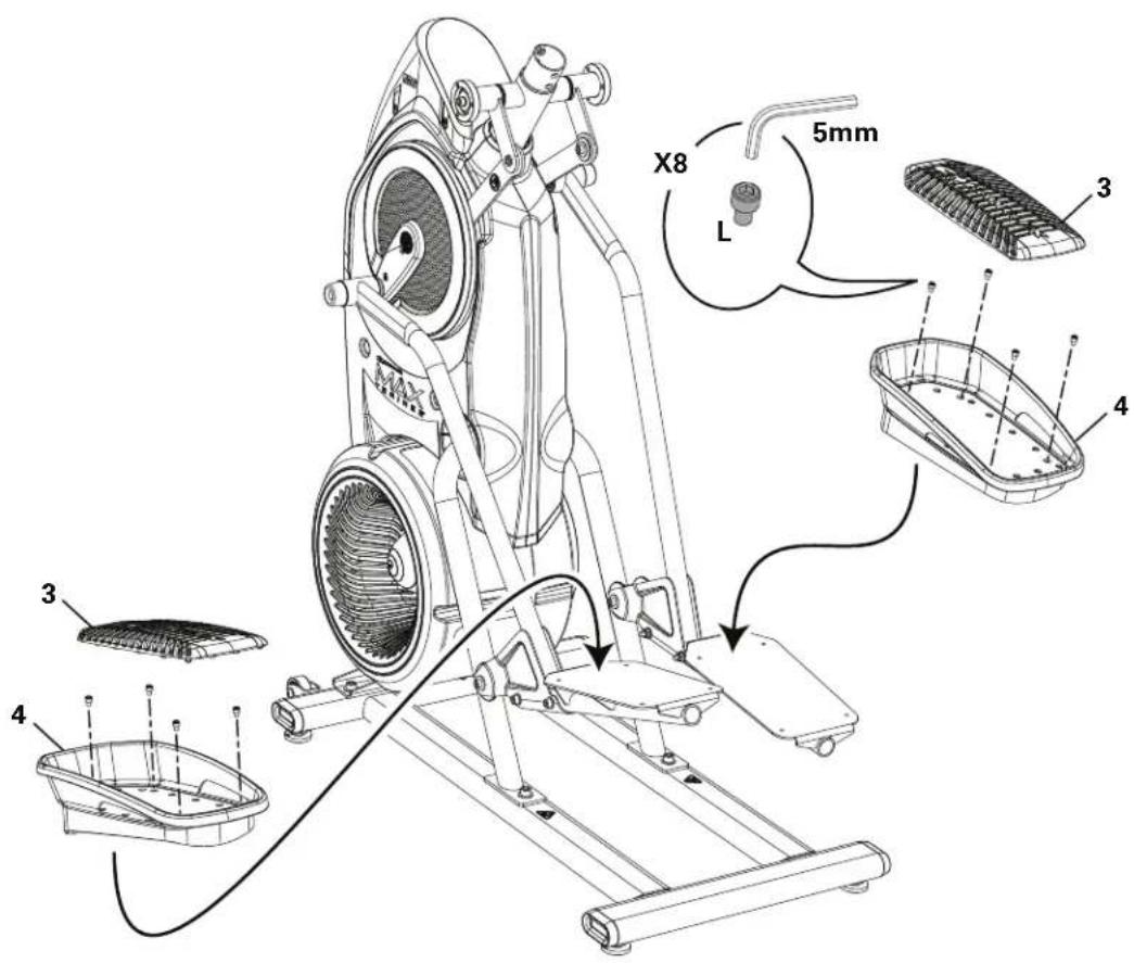 BOWFLEX Max Trainer M6i - Fixez les pédales à l'ensemble cadre - 3
