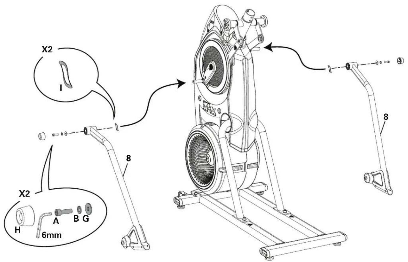 BOWFLEX Max Trainer M6i - Fixez les pattes à l'ensemble cadre - 2