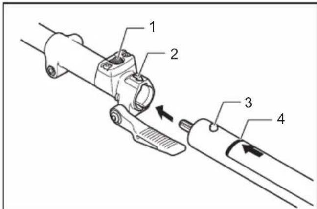 MAKITA KR401MP - Mounting the attachment pipe - 2