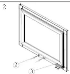 HOOVER HWCB 45 - Cerniera superiore (2) Interruttore luce porta (3) Piastra di posizionamento (4) Supporto (5) Cerniera inferiore - 2