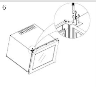 HOOVER HWCB 45 - Cerniera superiore (2) Interruttore luce porta (3) Piastra di posizionamento (4) Supporto (5) Cerniera inferiore - 6