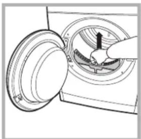 INDESIT IDV 75 (ZA) - Limpieza del filtro antes de cada ciclo - 2