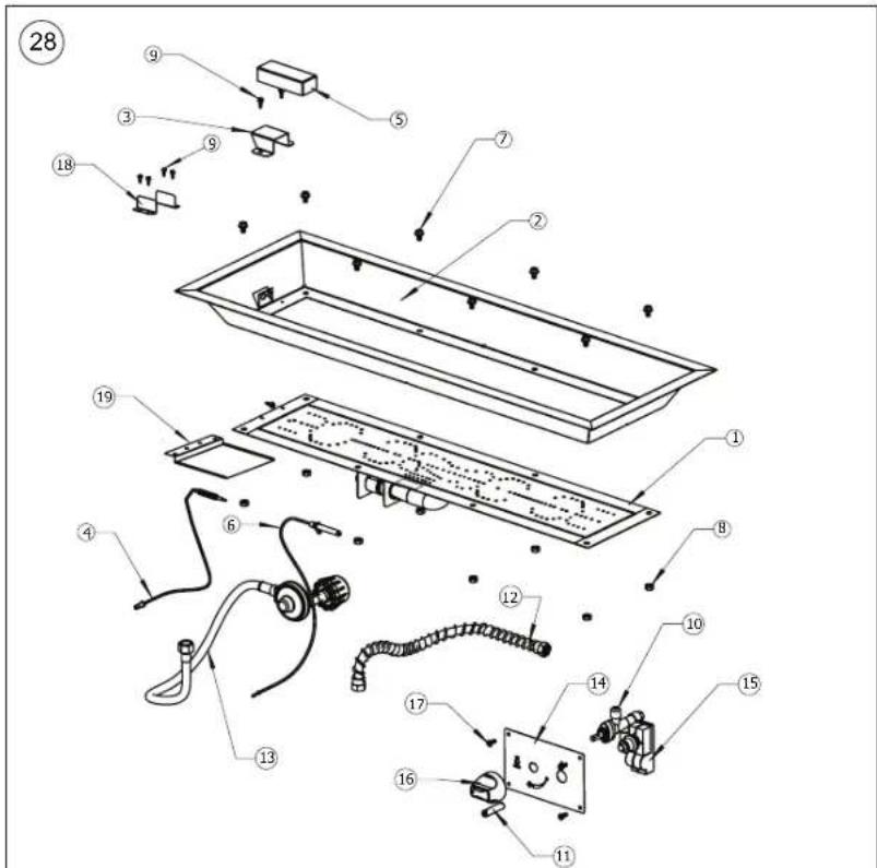 Napoleon MUSK2BZ - Diagramme de PIECES MUSK1 - 1