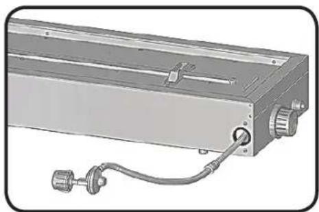 Napoleon GPFL48MHP - The gas supply is shown entering the side of the burner. - 1