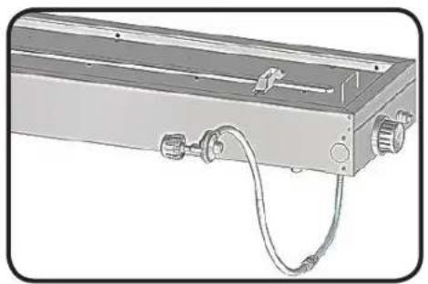 Napoleon GPFL48MHP - The gas supply is shown entering the bottom of the burner. - 1