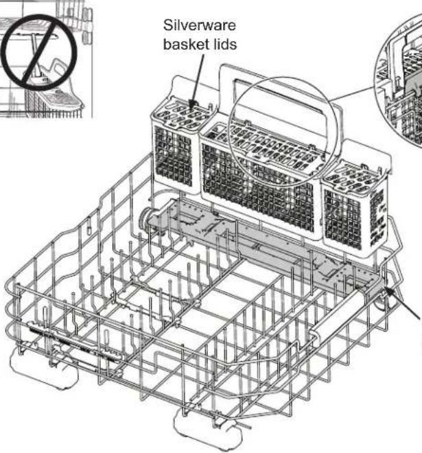 Silverware basket lids
