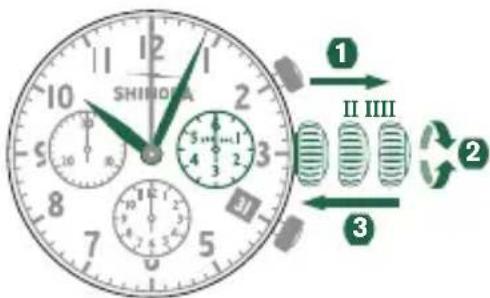 Shinola The Birdy - Régler la DATE - 1