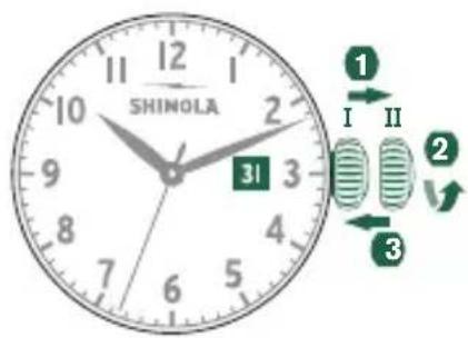 Shinola The Birdy - Régler la DATE - 1