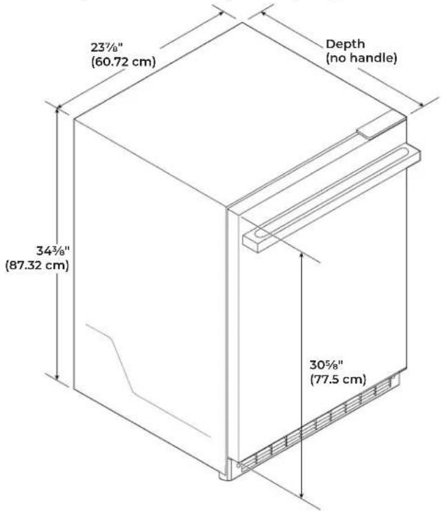 JENN-AIR JUWFR242HM - PRODUCT DIMENSIONS - 1