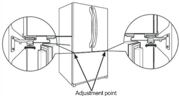 GE CWE19SP4NW2 - LEVEL THE REFRIGERATOR DOORS (on some models) - 3