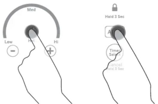 Med Low High Hi Hold 3 Sec Timer Select Cancel Hold 3 Sec
